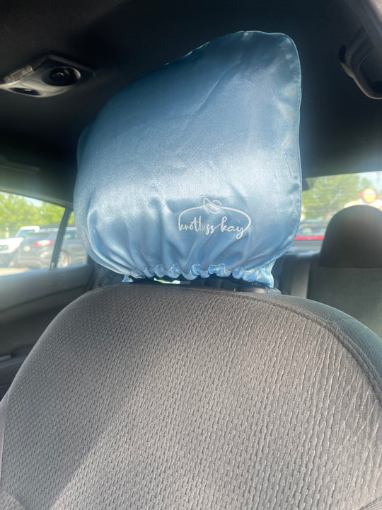Double-Sided Silk Car Headrest Covers (Pack of 2)